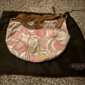Vintage Coach Optic Pink Hobo